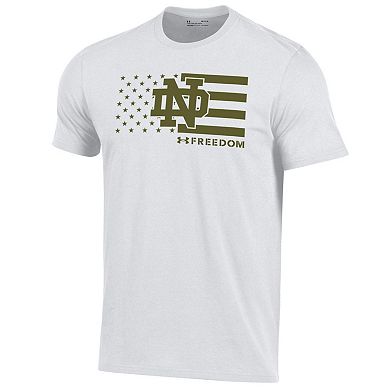 Men's Under Armour  White Notre Dame Fighting Irish Freedom Performance T-Shirt