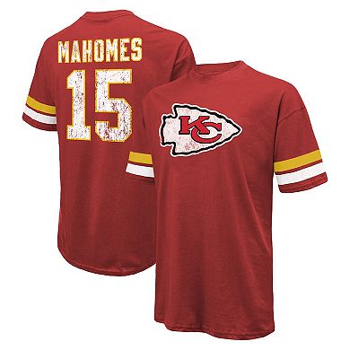Men's Majestic Threads Patrick Mahomes Red Kansas City Chiefs Name & Number Oversize Fit T-Shirt