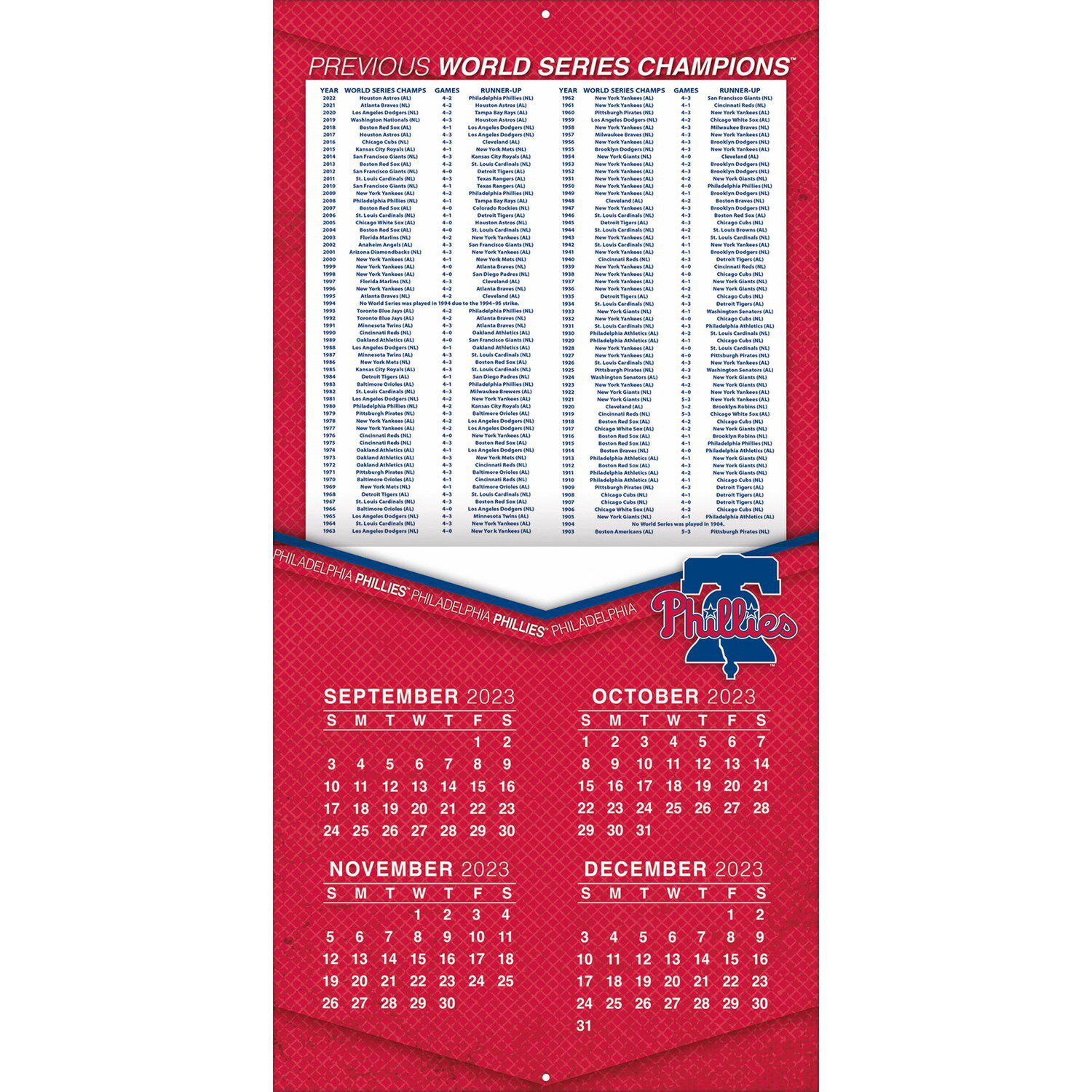 Philadelphia Phillies 2024 12'' X 12'' Team Wall Calendar