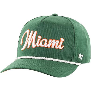 Men's '47 Green Miami Hurricanes Overhand Hitch Adjustable Hat
