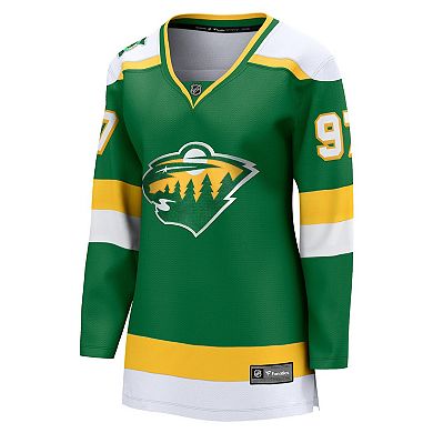 Women's Fanatics Branded Kirill Kaprizov Green Minnesota Wild 2023/24 Alternate Premier Breakaway Player Jersey