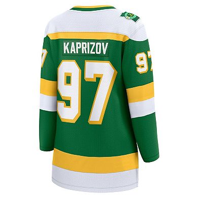 Women's Fanatics Branded Kirill Kaprizov Green Minnesota Wild 2023/24 Alternate Premier Breakaway Player Jersey