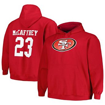 Men's Fanatics Branded Christian McCaffrey Scarlet San Francisco 49ers Big & Tall Fleece Name & Number Pullover Hoodie