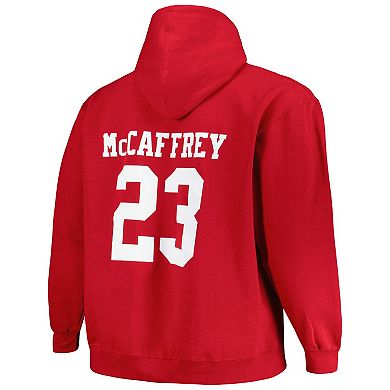 Men's Fanatics Branded Christian McCaffrey Scarlet San Francisco 49ers Big & Tall Fleece Name & Number Pullover Hoodie