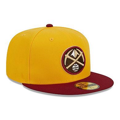 Men's New Era Yellow/Red Denver Nuggets Fall Leaves 2-Tone 59FIFTY ...