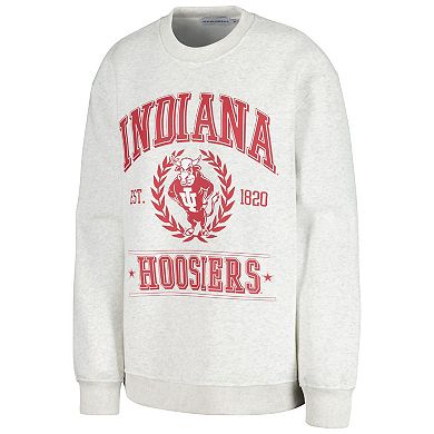 Women's Established & Co. Ash Indiana Hoosiers Logo Pullover Sweatshirt