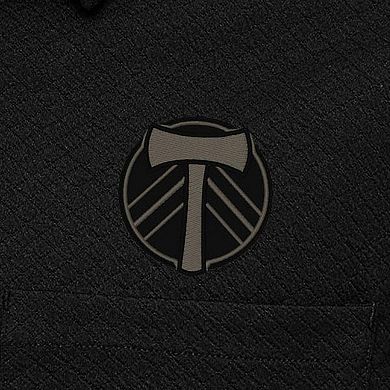 Men's Antigua Black Portland Timbers Streamer Diamond Button-Up Shacket