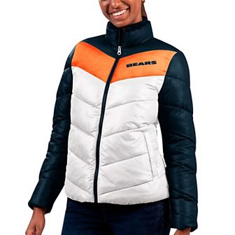 Women's G-III 4Her by Carl Banks White/Navy Chicago Bears New Star Quilted Full-Zip Jacket