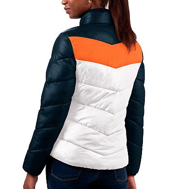 Women's G-III 4Her by Carl Banks White/Navy Chicago Bears New Star Quilted Full-Zip Jacket