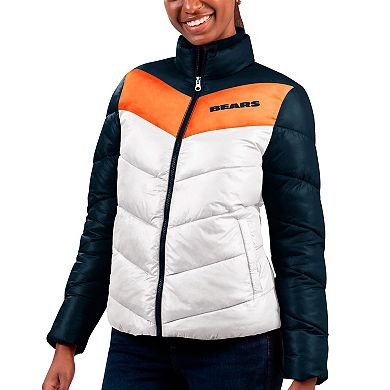 Women's G-III 4Her by Carl Banks White/Navy Chicago Bears New Star Quilted Full-Zip Jacket
