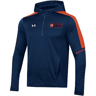 Men's Under Armour Navy Auburn Tigers 2023 Sideline Quarter-Zip Hoodie