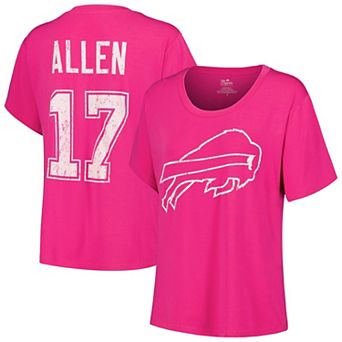 Women's Majestic Threads Josh Allen Pink Buffalo Bills Name & Number T-Shirt