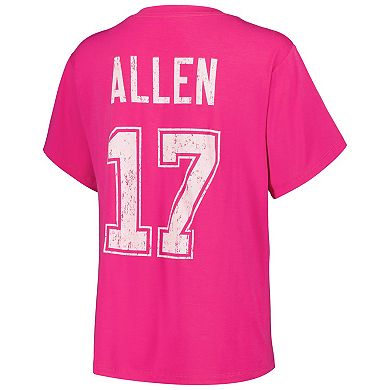 Women's Majestic Threads Josh Allen Pink Buffalo Bills Name & Number T-Shirt