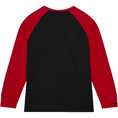 Men's Mitchell & Ness Black Oklahoma Sooners Legendary Slub Raglan Long Sleeve T-Shirt