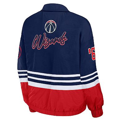 Women's WEAR by Erin Andrews Navy Washington Wizards Vintage Full-Zip Windbreaker
