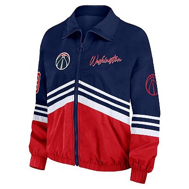 Women's WEAR by Erin Andrews Navy Washington Wizards Vintage Full-Zip Windbreaker