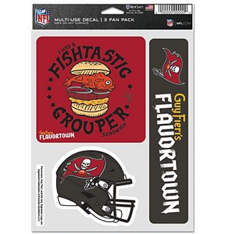 WinCraft Tampa Bay Buccaneers NFL x Guy Fieri’s Flavortown 5.5'' x 7.75'' Three-Pack Fan Decal Set