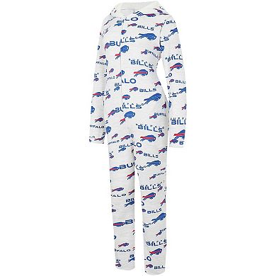 Women's Concepts Sport  Cream Buffalo Bills Docket Hoodie Full-Zip Union Suit