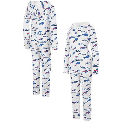 Women's Concepts Sport  Cream Buffalo Bills Docket Hoodie Full-Zip Union Suit