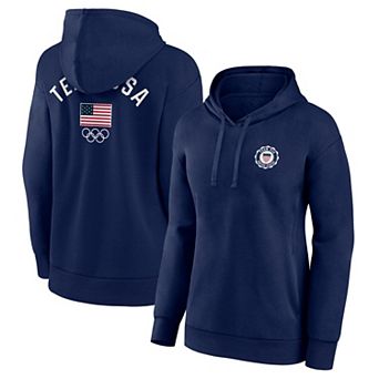 Women's Fanatics Branded Navy Team USA Arched Insignia Pullover Hoodie