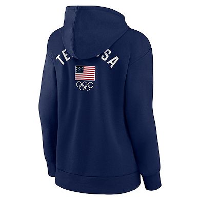 Women's Fanatics Branded Navy Team USA Arched Insignia Pullover Hoodie