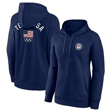 Women's Fanatics Branded Navy Team USA Arched Insignia Pullover Hoodie