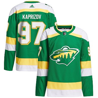 Men's adidas Kirill Kaprizov Green Minnesota Wild 2023/24 Alternate Primegreen Authentic Player Jersey