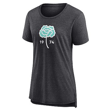 Women's Fanatics Branded Heather Charcoal Seattle Sounders FC Distressed Carnation Tri-Blend T-Shirt