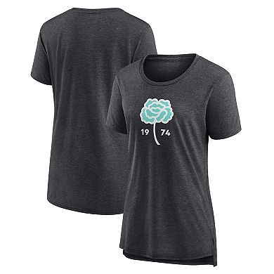 Women's Fanatics Branded Heather Charcoal Seattle Sounders FC Distressed Carnation Tri-Blend T-Shirt