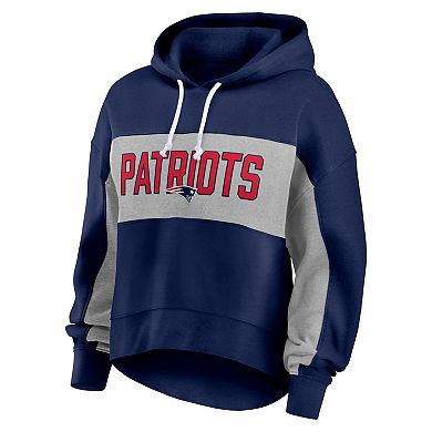 Women's Fanatics Branded Navy New England Patriots Filled Stat Sheet Pullover Hoodie