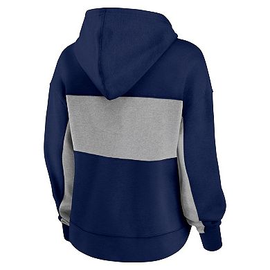 Women's Fanatics Branded Navy New England Patriots Filled Stat Sheet Pullover Hoodie