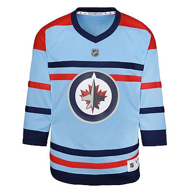 Youth Light Blue Winnipeg Jets Anniversary Replica Jersey