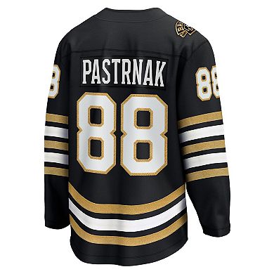 Men's Fanatics Branded David Pastrnak Black Boston Bruins 100th Anniversary Premier Breakaway Player Jersey