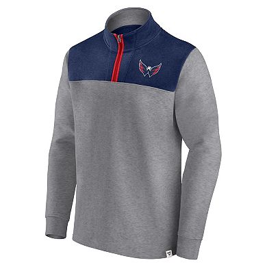 Men's Fanatics Branded Heather Gray Washington Capitals Launch It Quarter-Zip Jacket