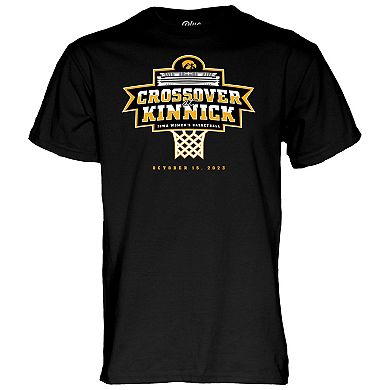 Unisex Blue 84 Black Iowa Hawkeyes Women's Basketball Crossover at Kinnick T-Shirt