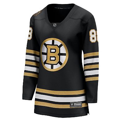 Women's Fanatics Branded David Pastrnak Black Boston Bruins 100th Anniversary Premier Breakaway Player Jersey