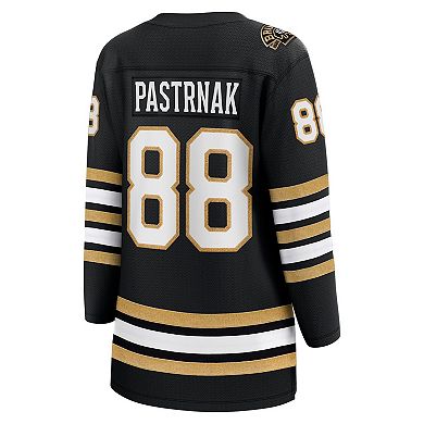 Women's Fanatics Branded David Pastrnak Black Boston Bruins 100th Anniversary Premier Breakaway Player Jersey