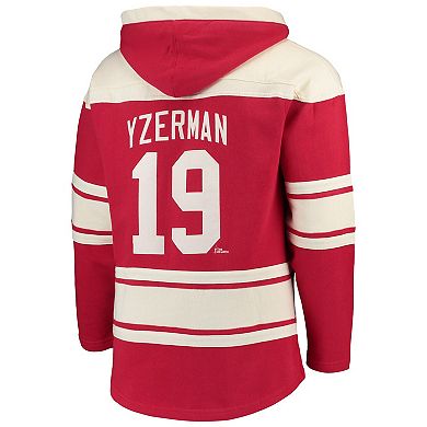 Men's '47 Steve Yzerman Red Detroit Red Wings Player Lacer Pullover Hoodie