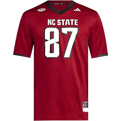 Men's adidas #87 Red NC State Wolfpack Premier Jersey