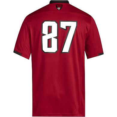 Men's adidas #87 Red NC State Wolfpack Premier Jersey
