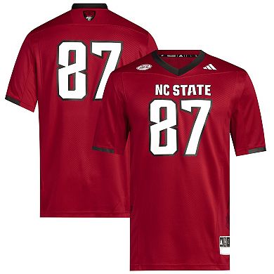 Men's adidas #87 Red NC State Wolfpack Premier Jersey
