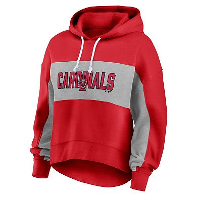 Women's Fanatics Branded Red St. Louis Cardinals Filled Stat Sheet Pullover Hoodie