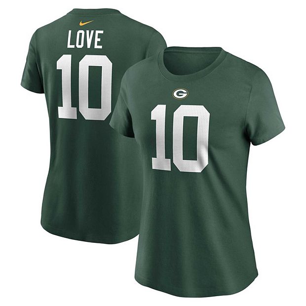 Women s Nike Jordan Love Green Green Bay Packers Player Name Number T Shirt