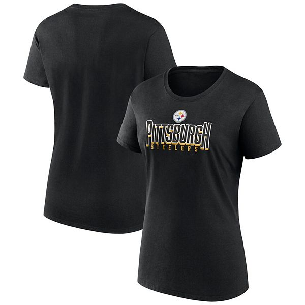 Women's Fanatics Branded Black Pittsburgh Steelers Sideline Route T-shirt