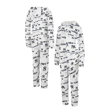 Women's Concepts Sport White New York Yankees Docket Microfleece Union Hooded Zippered Bodysuit
