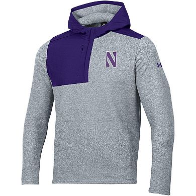 Men's Under Armour Gray Northwestern Wildcats Survivor Fleece Hoodie Quarter-Zip Jacket