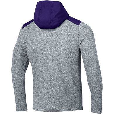 Men's Under Armour Gray Northwestern Wildcats Survivor Fleece Hoodie Quarter-Zip Jacket