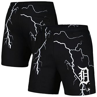 Men's PLEASURES Black Detroit Tigers Lightning Shorts