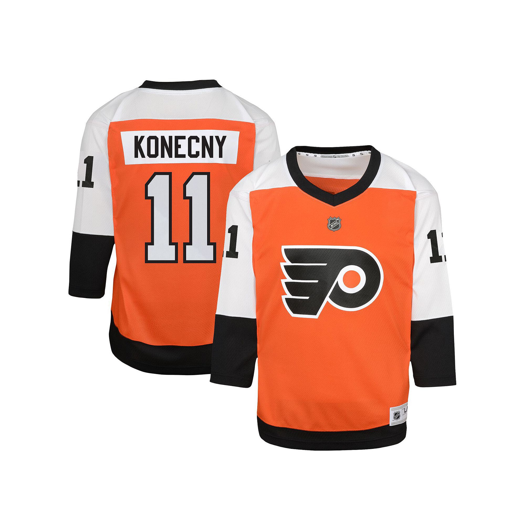 Youth Travis Konecny Burnt Orange Philadelphia Flyers Home Replica Player J