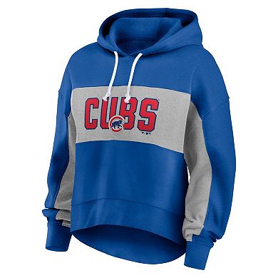 Women's Fanatics Branded Royal Chicago Cubs Filled Stat Sheet Pullover Hoodie